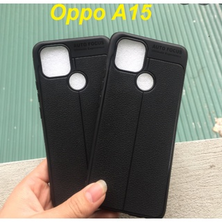 Ốp lưng dẻo cho Oppo A15 Vân giả da Auto Focus
