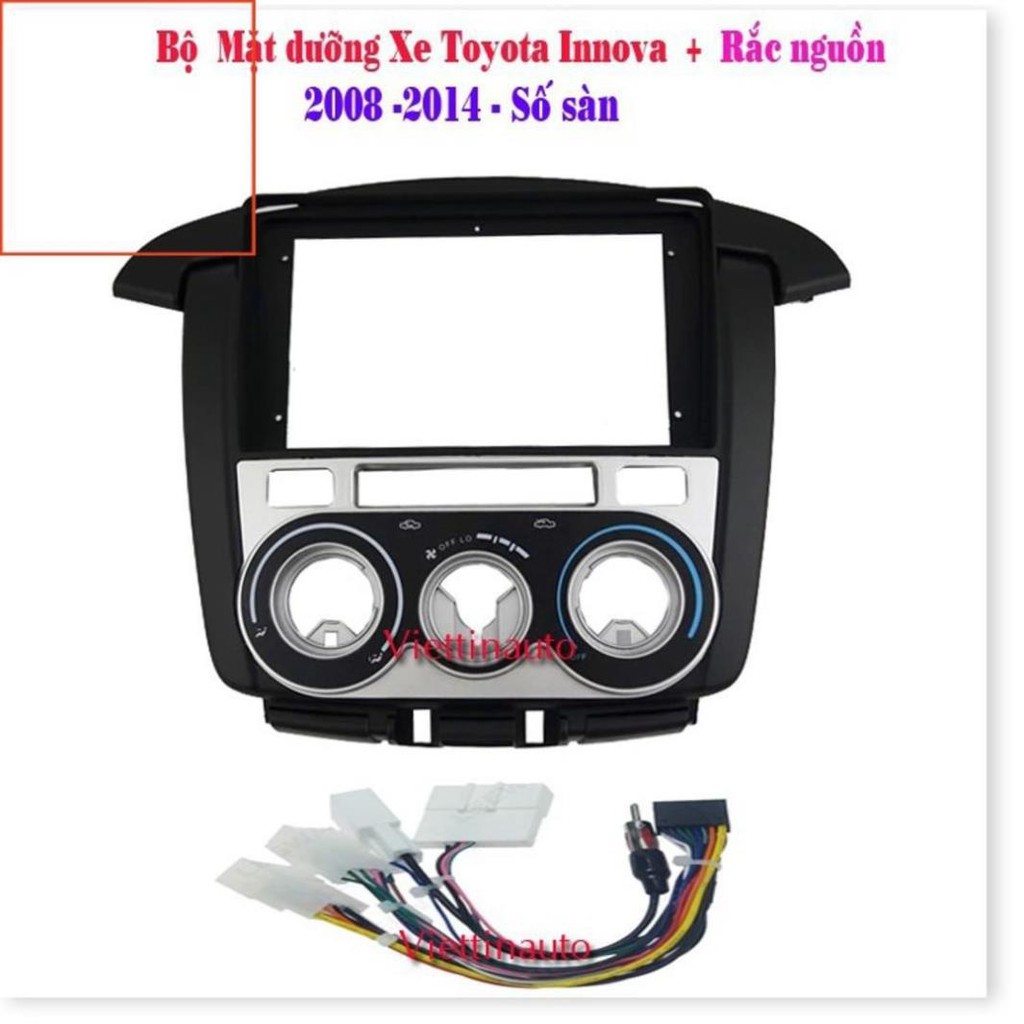 Mặt dưỡng lắp màn hình 9 In Innova 2008-2012 Số Sàn Kèm rắc nguồn Zin -Chuyên sỉ