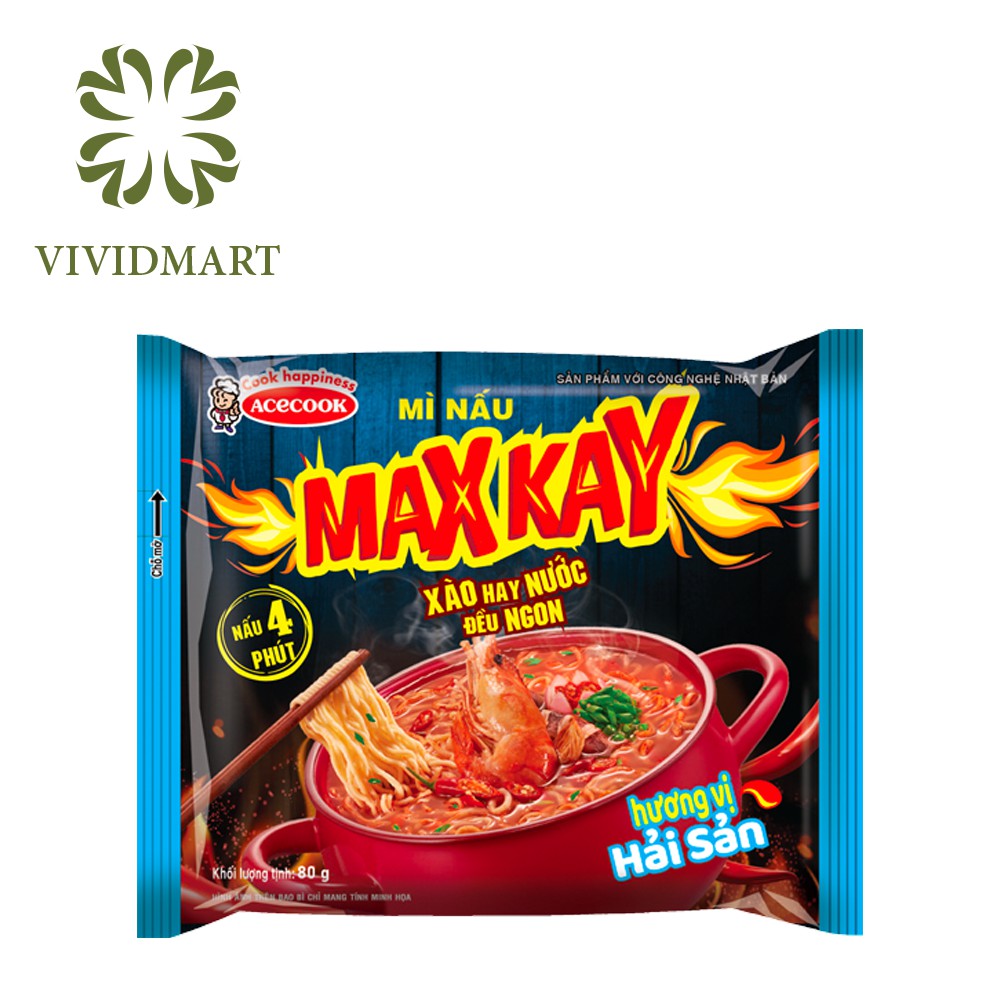 [Toàn quốc] MÌ NẤU MAXKAY VỊ HẢI SẢN, MAX KAY VỊ KIM CHI - GÓI MAXCAY 80g - ĂN MAX CAY - ACECOOK | BigBuy360 - bigbuy360.vn