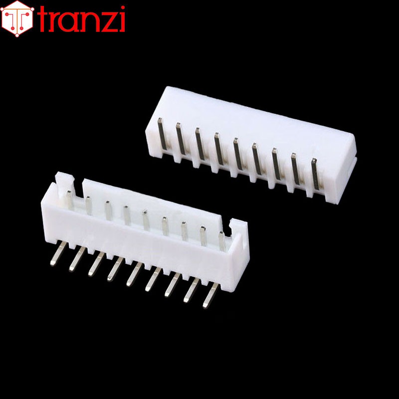 Giắc cắm header 2.54mm XH2.54 9P chân cắm cong trắng - túi 10 cái