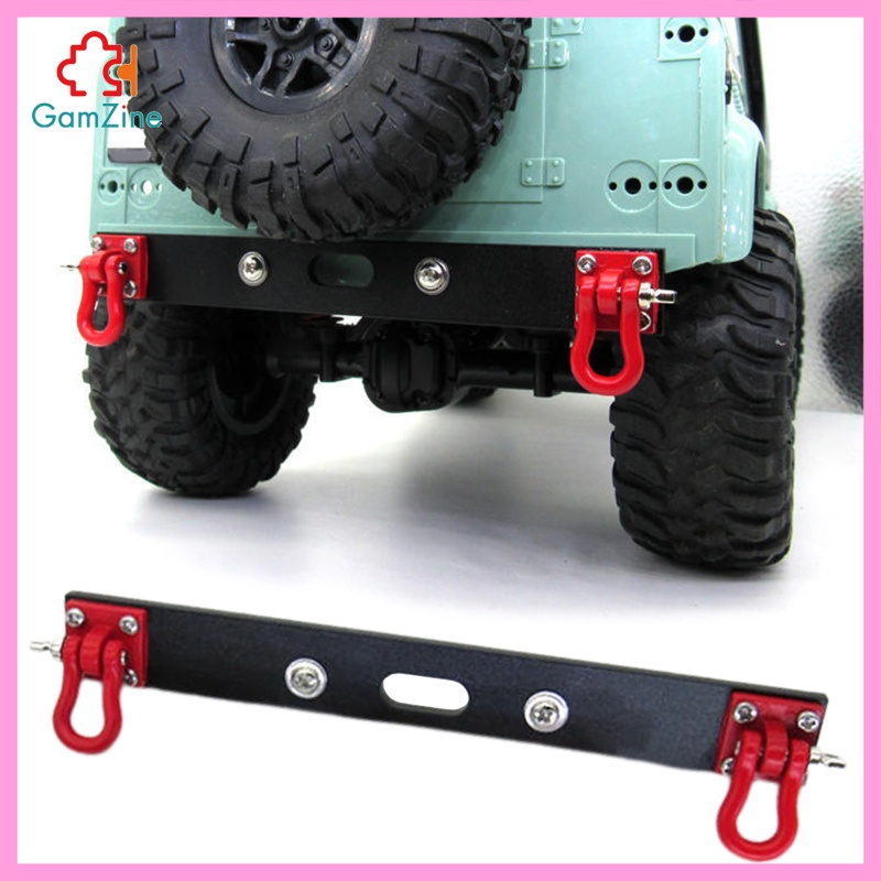 GamZine 1/12 scale RC Crawler Car Rear Bumper, CNC Metal RC Car Bumper with Shackles for D90 D91 D99S RC Crawler Part Accessory