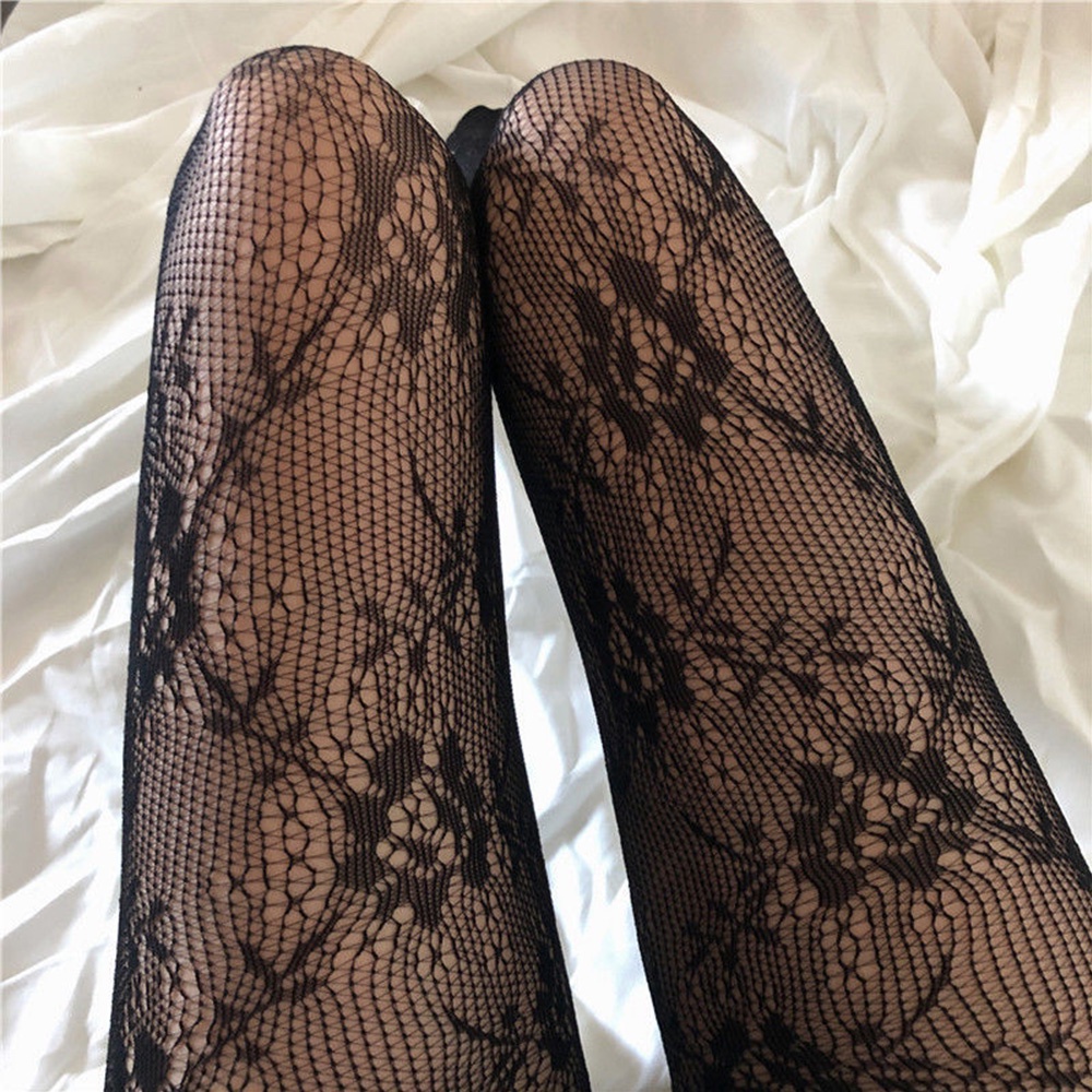 Quần tất ren hoa xuyên thấu phong cách lolita Nhật Bản cổ điển gợi cảm