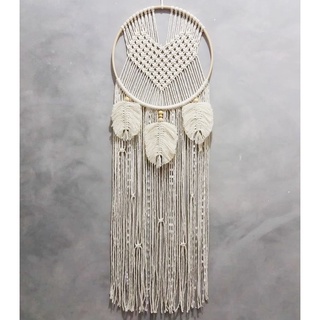 Vòng dreamcatcher macrame họa tiết trái tim - Treo tường, trang trí nhà cửa, decor phòng ngủ