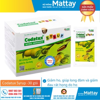 Codatux Syrup - Hộp 30 Gói - Giảm ho, giúp long đàm và giảm đau rát họng do ho.