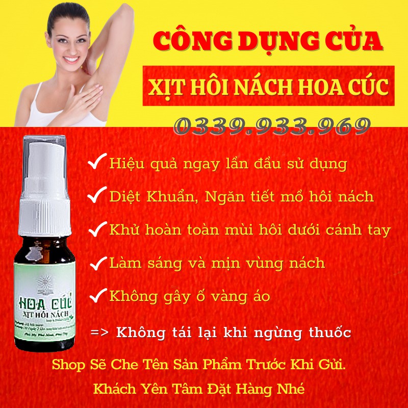 Xịt Hôi Nách Hoa Cúc Chính Hãng - Khử Mùi Hôi Nách - Ngăn Tiết Mồ Hôi - Giảm Thâm 10ml