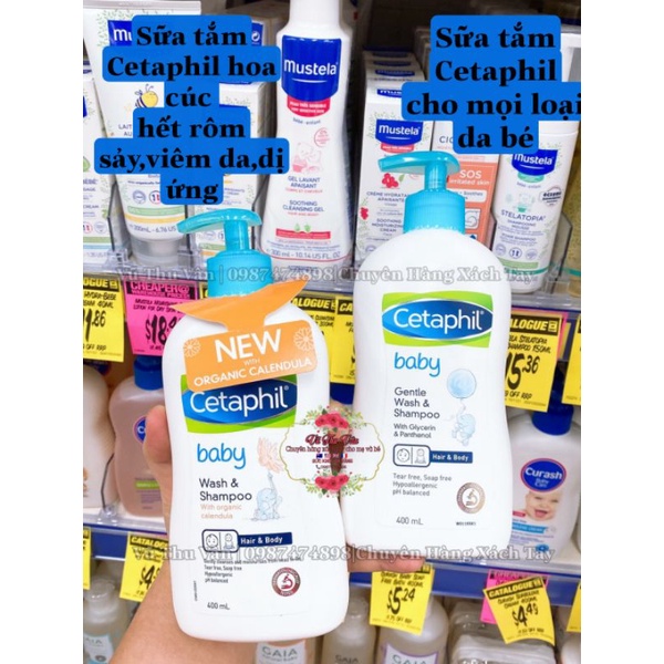 CETAPHIL sữa tắm gội và dưỡng thể 400ml