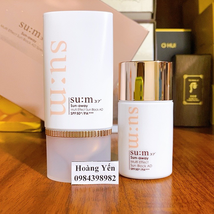 [HÀNG MỚI] Kem chống nắng sum:37 Sun Away Cooling Watery Sun Block SPF 50+ /PA ++TÁCH SET