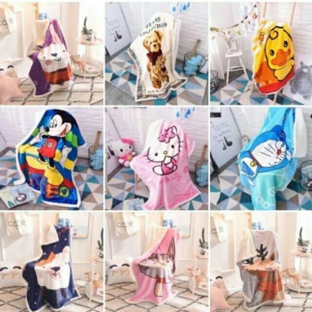 [Chọn mẫu]Chăn Lông Cừu 2 Lớp Cho Bé Loại Dày