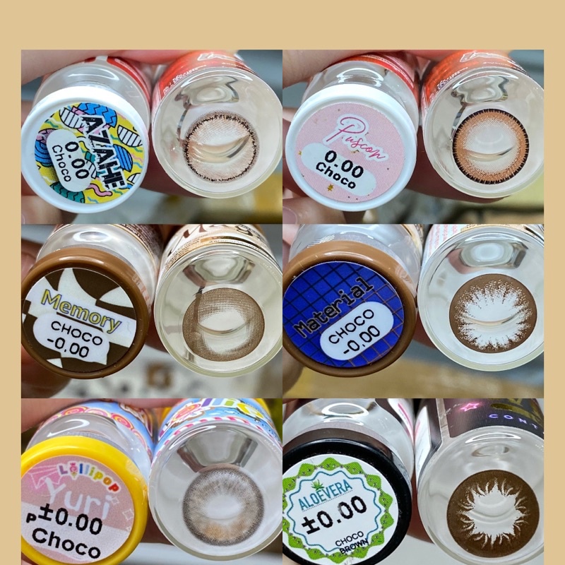 30 mẫu lens Choco (nâu socola) HOT size giãn vừa_Không độ