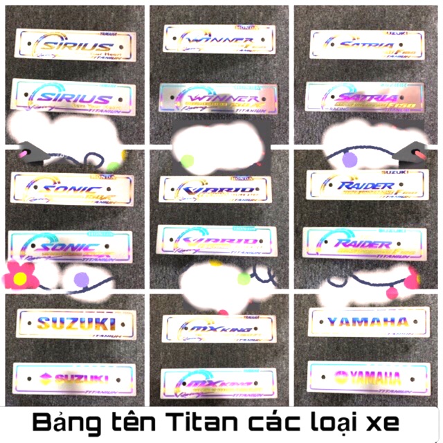 BẢNG TÊN TITANUM CỰC ĐẸP ex winner raider vario TẤT CẢ LOẠI XE