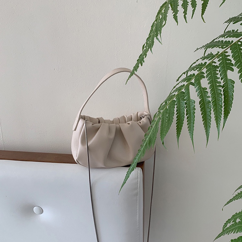 Túi đeo vai IELGY thiết kế kiểu đám mây màu trơn kiểu Hàn Quốc xinh xắn