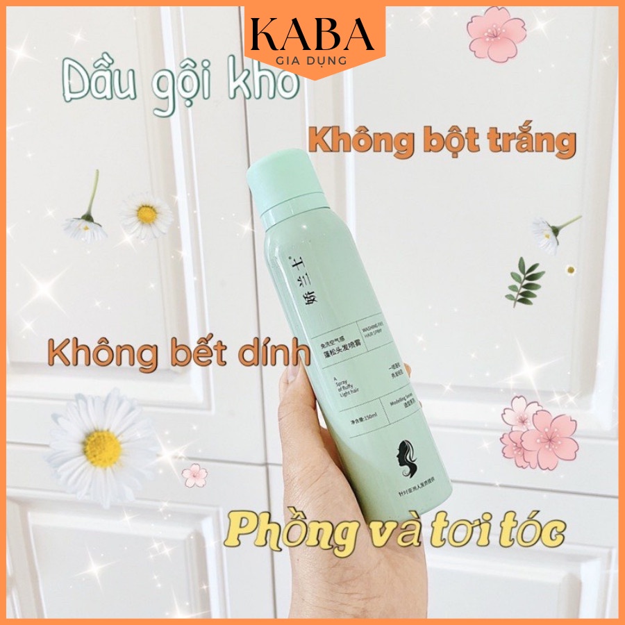 Dầu gội khô dạng xịt, dầu gội đầu khô nữ không bết dính phồng tóc nội địa KABA