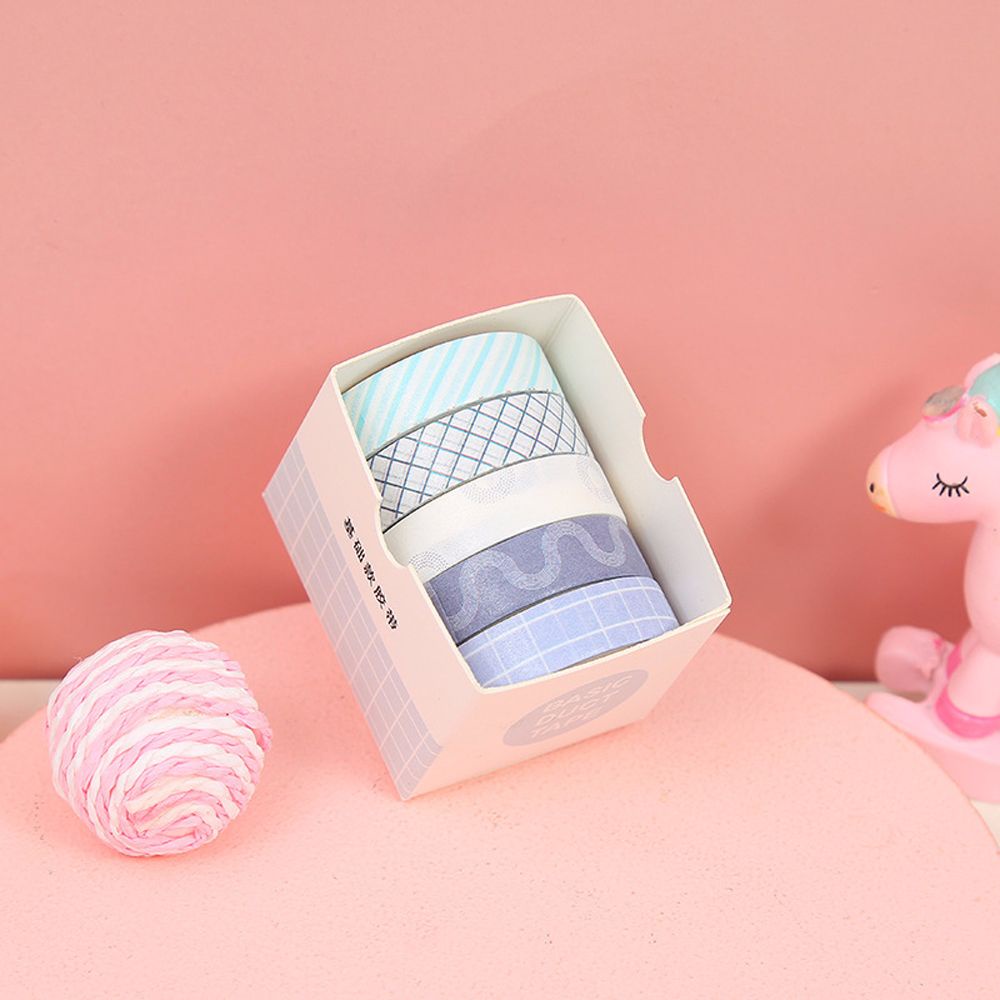 Set 5 cuộn băng keo màu trơn dùng trang trí sổ tay/ sổ tay độc đáo xinh xắn