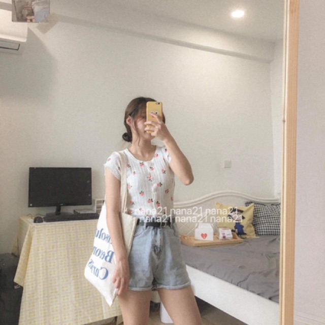 QUẦN SOOC JEAN GẬP GẤU MÀU XANH ĐEN CHO NỮ