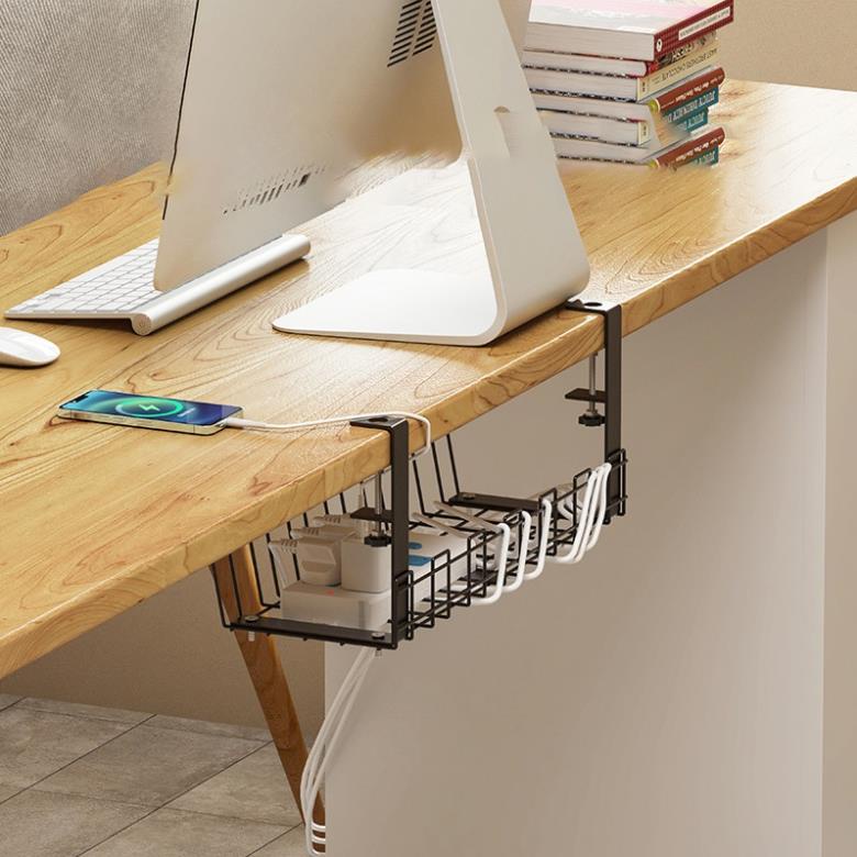 Giá treo đồ 33cm KOGANO giá đựng đồ gắn đáy bàn làm việc, bàn học đựng đồ công nghệ, củ sạc đa năng HG-001411