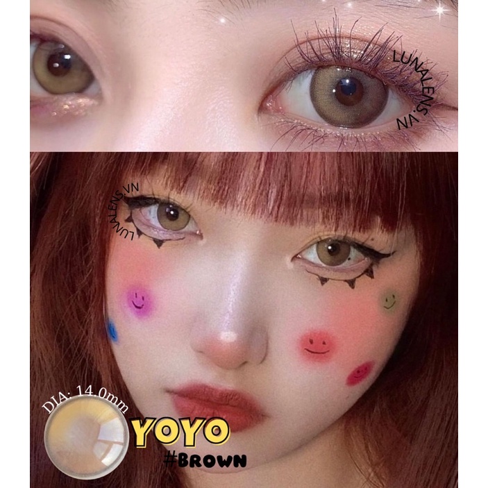 KÍNH ÁP TRÒNG MÀU NÂU HỔ PHÁCH YOYO BROWN SIÊU ÊM SIÊU MỀM NỘI ĐỊA TRUNG QUỐC - LENS CÓ ĐỘ CẬN
