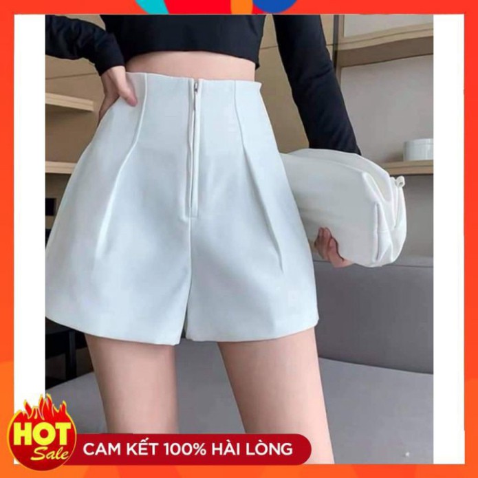 Quần Sooc Nữ Vải Cao Cấp Quần Short Nữ Thiết Kế Cạp Cao Khóa Giữa | BigBuy360 - bigbuy360.vn