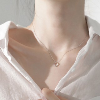 Dây chuyền bạc - Vòng cổ bạc 925 Geometric square đính đá - Shine sliver