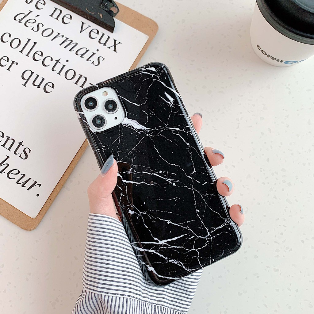 Ốp lưng cẩm thạch cho iphone 11 pro max X XR XS Max Ốp lưng TPU mềm cho iphone 7 8 Plus Vỏ ốp điện thoại