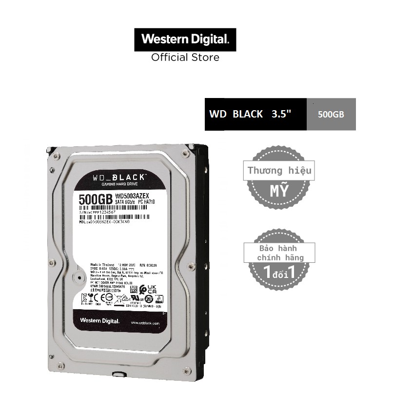 Ổ cứng gắn trong DESKTOP WD Black 500GB, 3.5, SATA 3 - WD5003AZEX