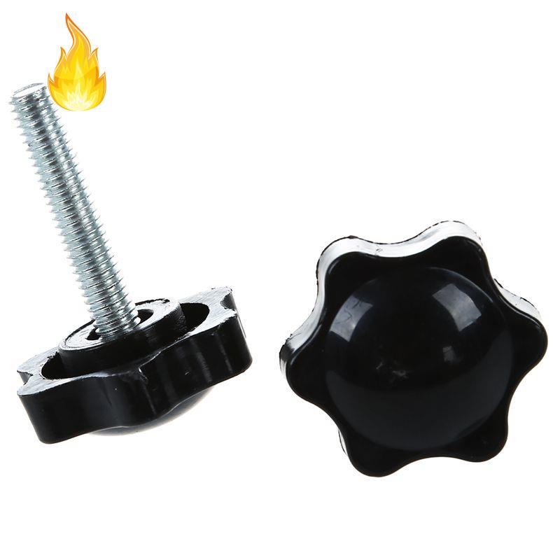 Set 2 núm vặn ren 32mm M6x30mm hình ngôi sao màu đen