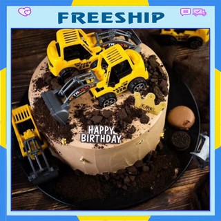 Trang trí bánh 💖FREESHIP💖 Bộ xe công trình - Phụ kiện trang trí bánh kem