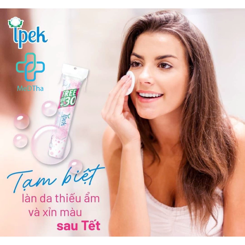 Bông tẩy trang Ipek - Ipek Klasik Cotton Pads Thổ Nhĩ Kì Mềm Mịn (80, 130, 150 Miếng) [Chính hãng]