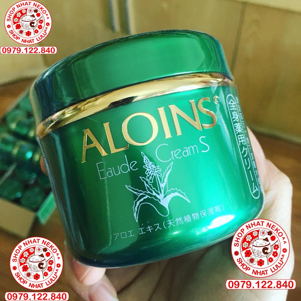 kem xanh lô hội aloins, Kem dưỡng trắng da Aloins Eaude Cream S tím 185g 210g to Nhật shopnhatlulu