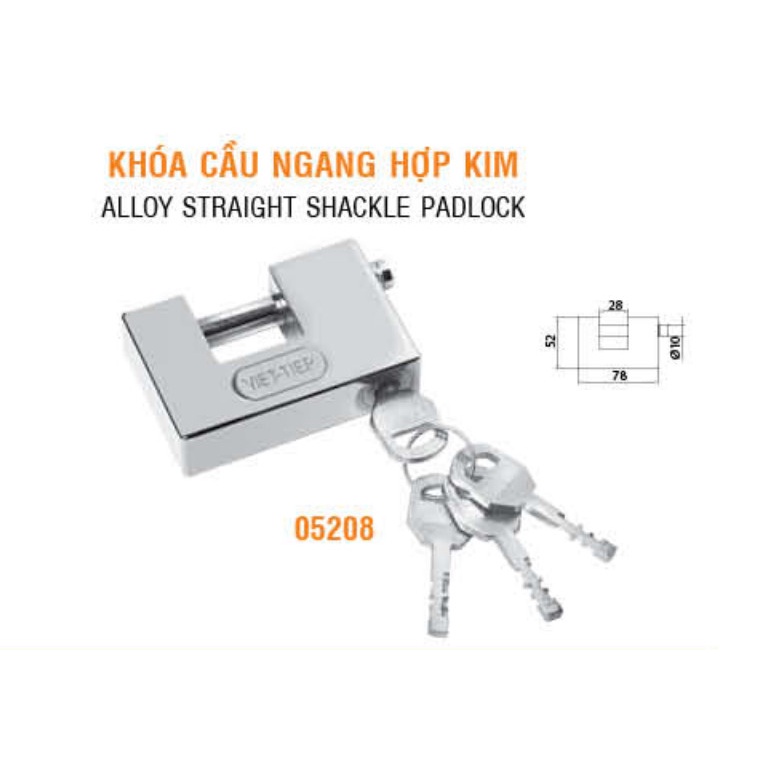 [Chính hãng] Khóa Việt Tiệp cầu ngang CN05208, chống cắt, chống cưa, chống nước mưa