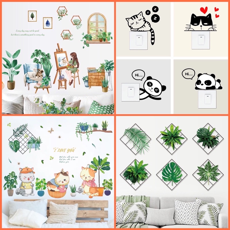 [Nhiều Mẫu] Decal dán tường phong cách Hàn Quốc siêu xinh