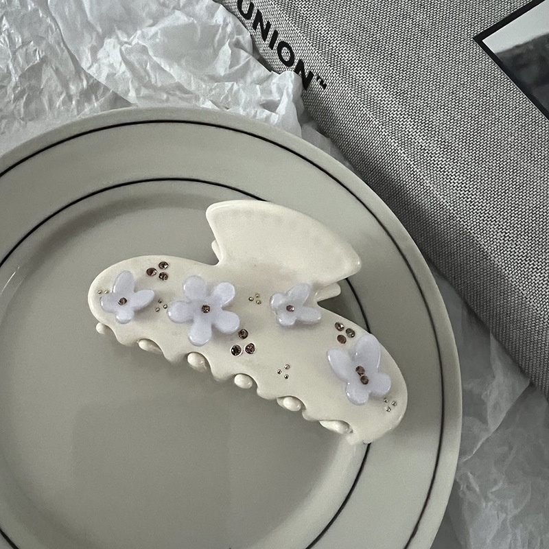 Kẹp Tóc Hình Cá Mập Ba Chiều Đính Hoa Cao Cấp Thời Trang Mùa Hè Cho Nữ