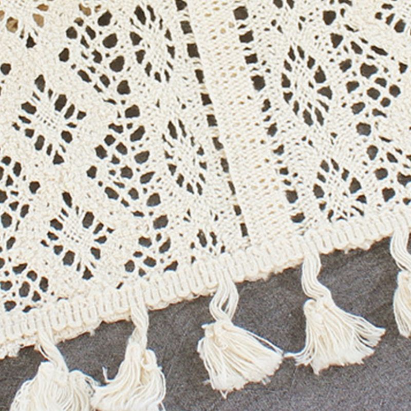 Khăn Trải Bàn Hình Chữ Nhật Chất Liệu Cotton Phối Ren Phong Cách Bohemian Cổ Điển