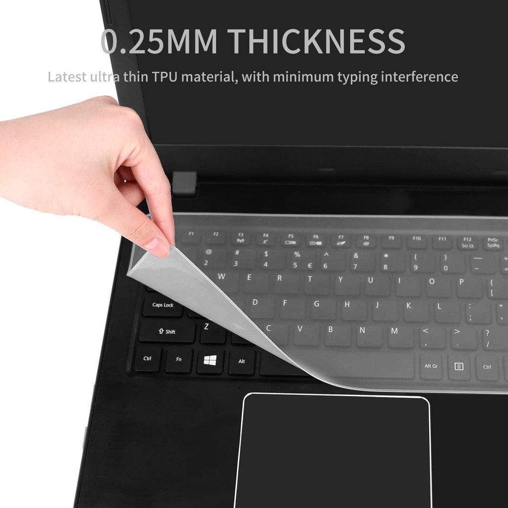 Vỏ bảo vệ bàn phím silicon siêu mỏng chống thấm nước cho máy tính xách tay Notebook 13-17inch