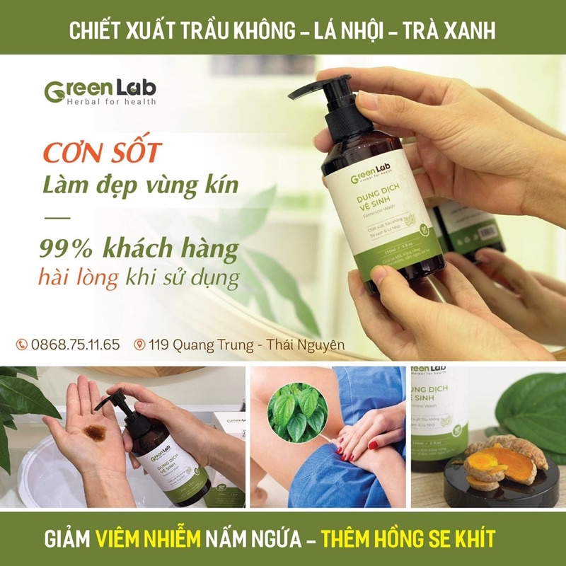 Dung Dịch Vệ Sinh Greenlab,Hồng Thơm Se Khít,Dung Dịch Vệ Sinh Nam Nữ 150ML