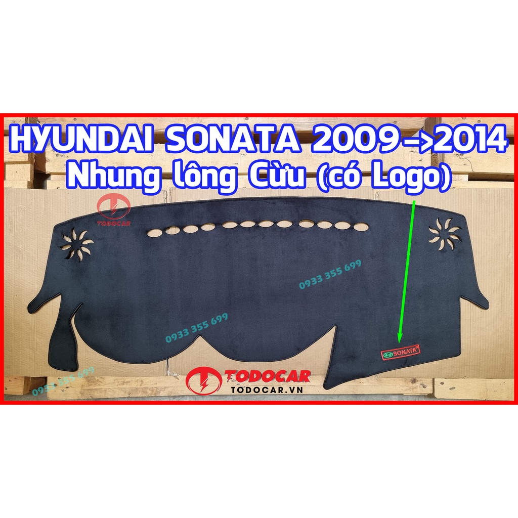 Thảm Taplo HYUNDAI SONATA bằng Nhung lông Cừu, Da vân Carbon, Da vân Gỗ 2009 2010 11 12 13 2014 2015 2016 2017 2018 2019