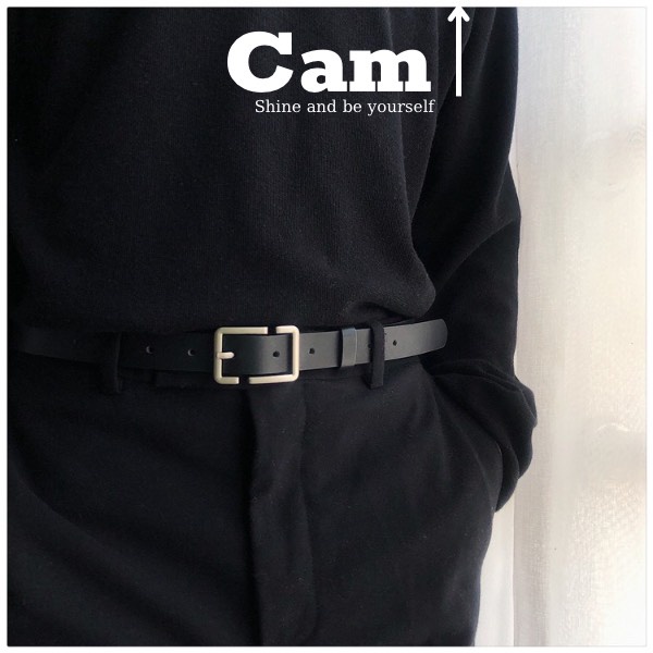 Thắt Lưng Unisex Cao Cấp Bản Nhỏ BBelt Mặt Chữ B  Màu Đen Đẹp - Dây Lưng Da PU Mặt Kim Loại Hàn Quốc - BBelt