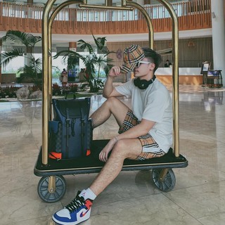 (DN) Sét bộ Áo trơn quần kẻ ..