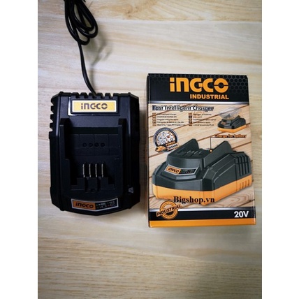 Bộ sạc pin nhanh 20V INGCO FCLI2001 Đế sạc nhanh công suất 50W sạc nhanh 2A.h/1h dùng được cho cả pin 4A.h và Pin TOTAL