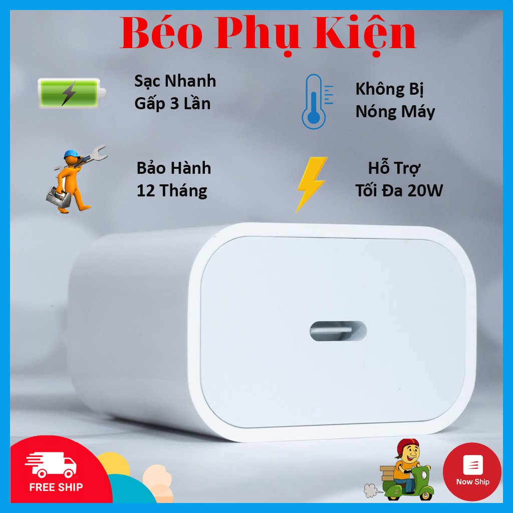 Củ sạc nhanh 18W /20W cho điện thoại Iphone 8/8plus/x/xs/xsmax/11/11pro/11promax | BH 12 Tháng