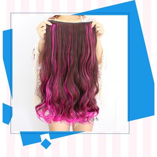 Tóc giả kẹp xoăn phối màu TH17