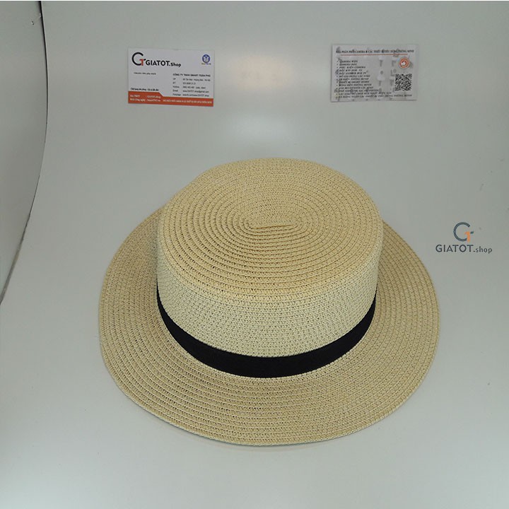 SALE - Mũ cói thời trang đi biển đi biển nữ thời trang nơ to cao cấp GIATOT.shop