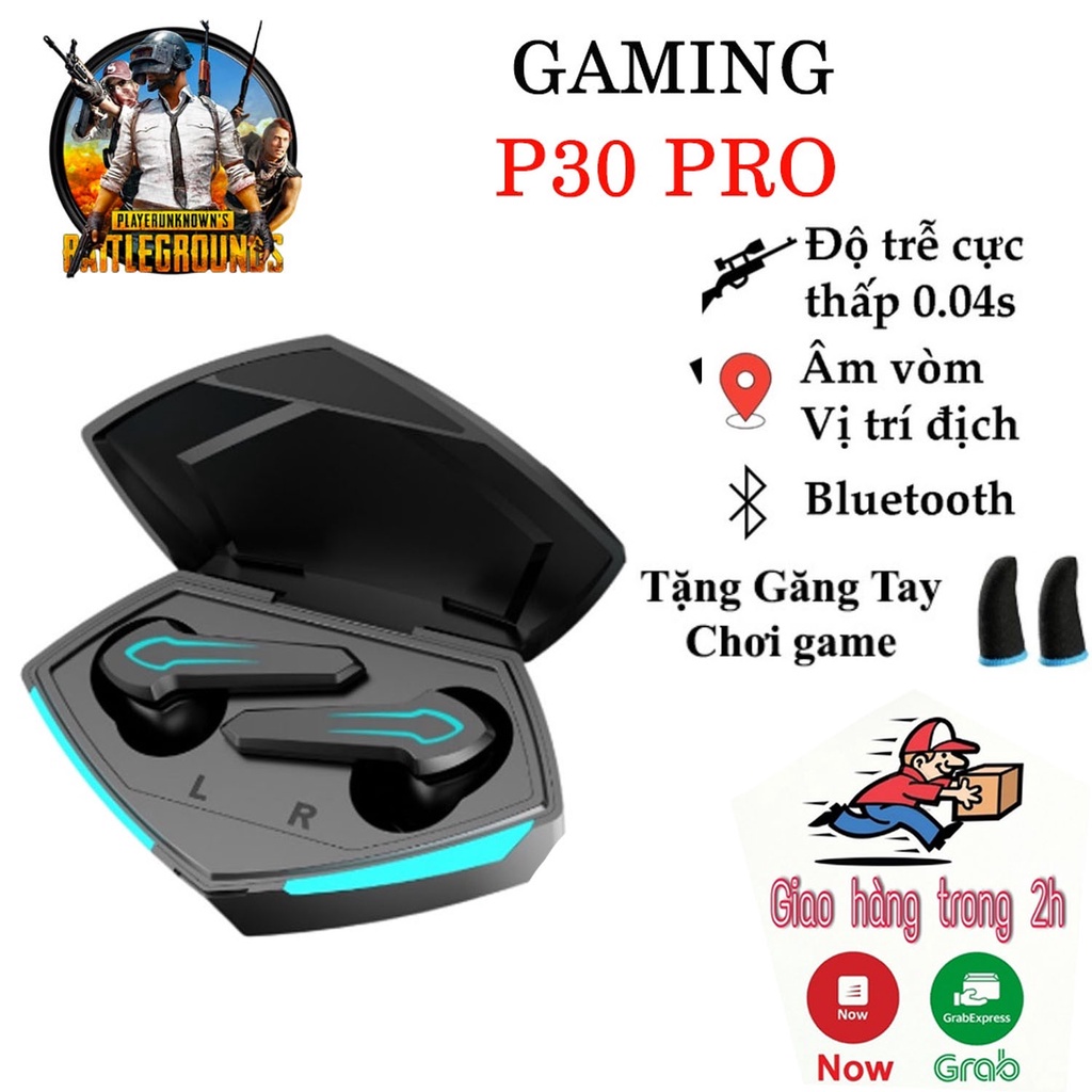 Tai Nghe Bluetooth Gaming P30 Pro ,Tai Nghe TWS Gaming Pro, -Có Mic , Độ Trễ Cực Thấp 0.045s