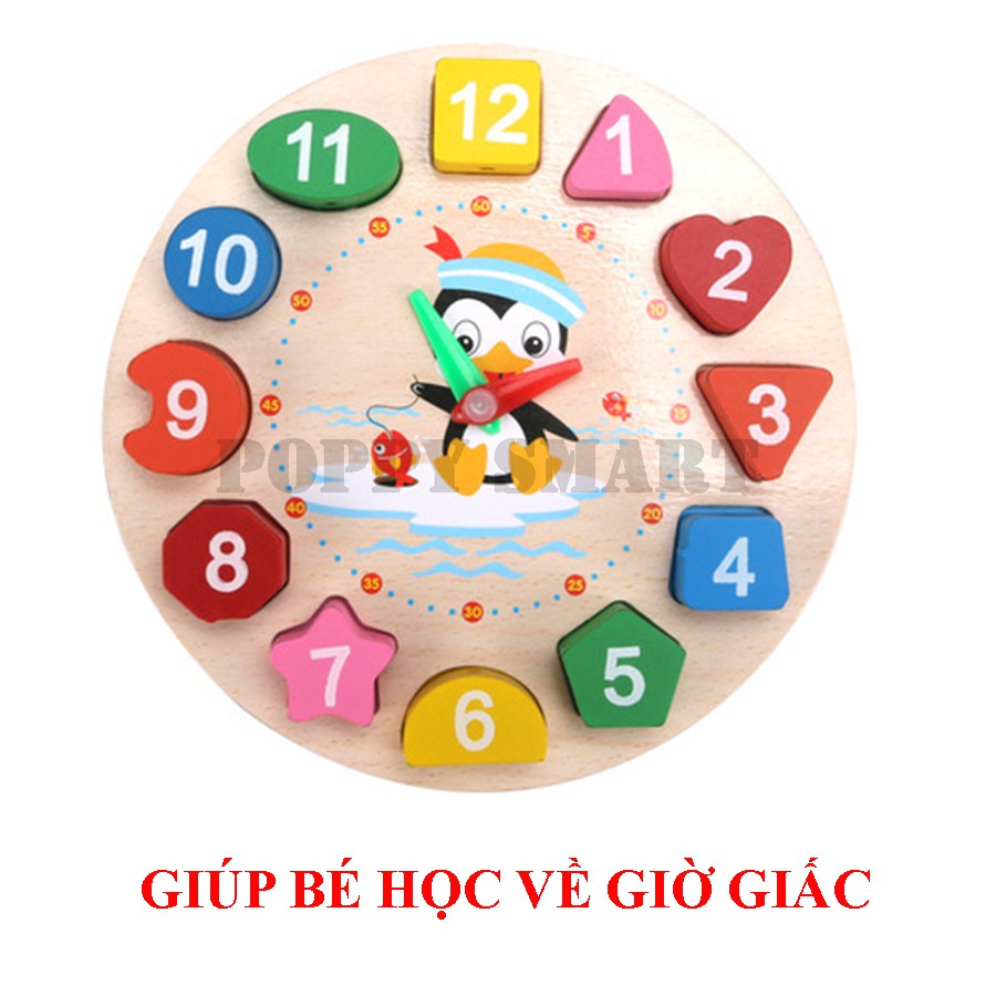 Đồ Chơi Gỗ Đồng Hồ Xâu Hạt Phát Triển Kỹ Năng Cho Bé