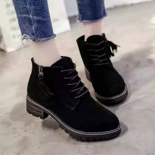 Giày cao cổ nữ kéo khóa