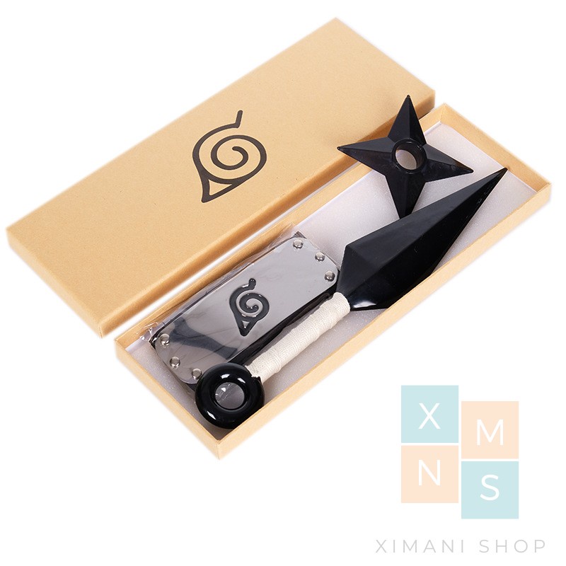 Mô Hình Naruto Combo Kunai Shuriken Băng Trán Làng Lá Đồ Chơi Cosplay Kunai Chiều Dài 27cm