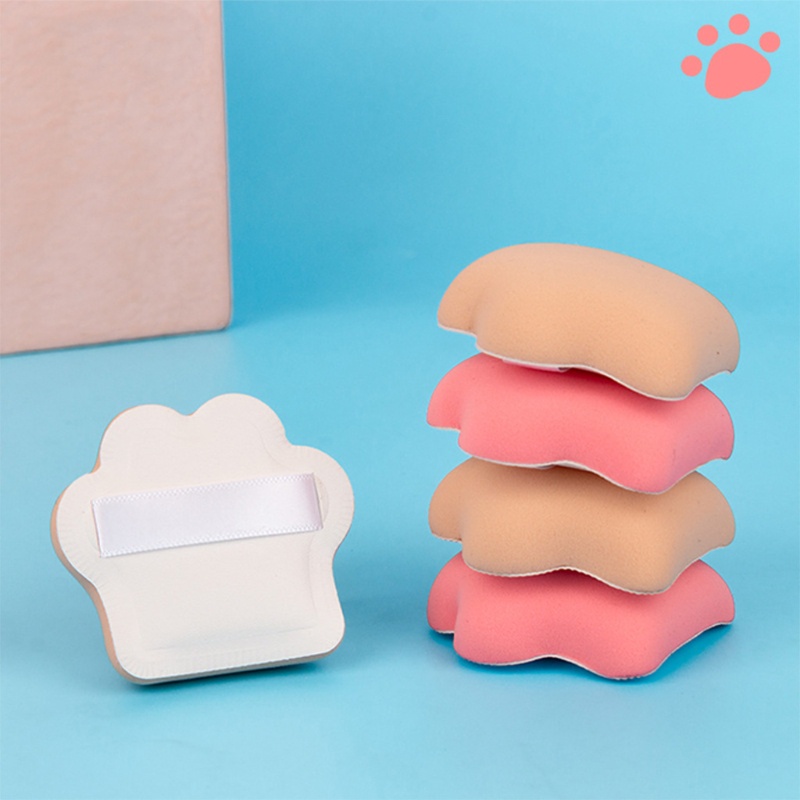 Set 2 Mút Trang Điểm Bằng Cotton Hình Chân Mèo Dễ Thương Kèm Dây Đeo Tiện Lợi