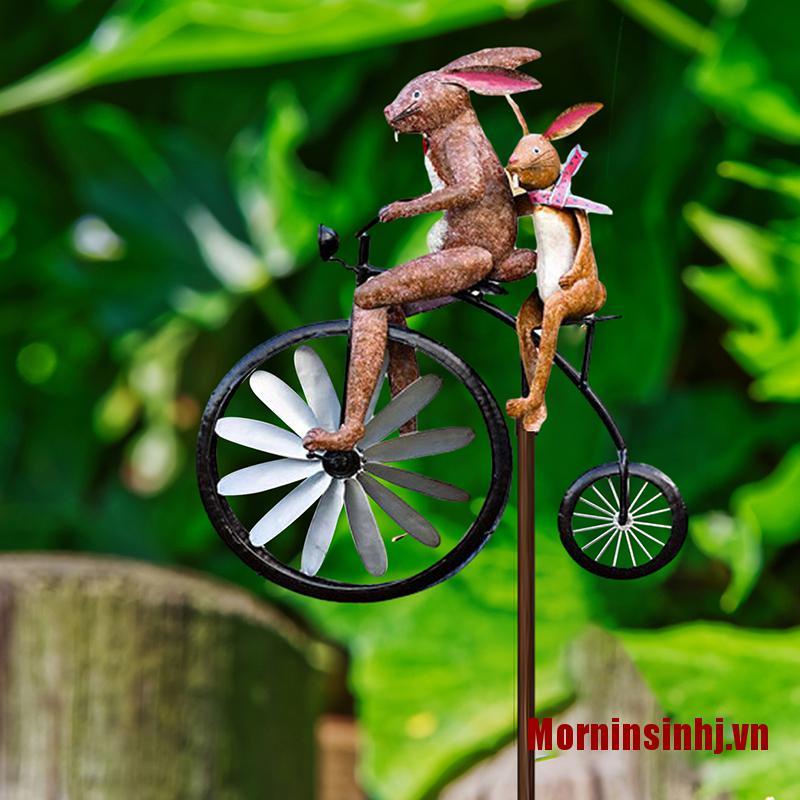 ✨Morninsinhj Vintage Bicycle Metal Wind Spinner Animal Motorcycle Windmill Garden Decoration