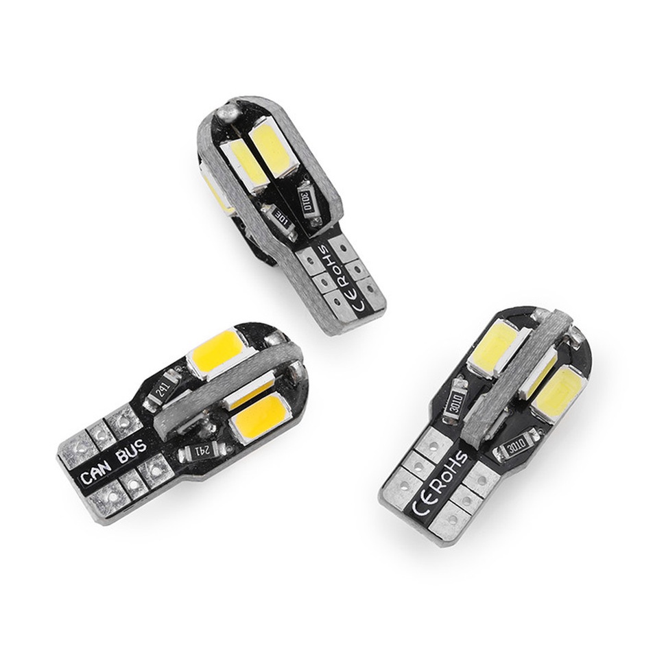 Set 10 Đèn LED T10 W5W 194 168 2825 Ánh Sáng Trắng Dành Cho Ô Tô