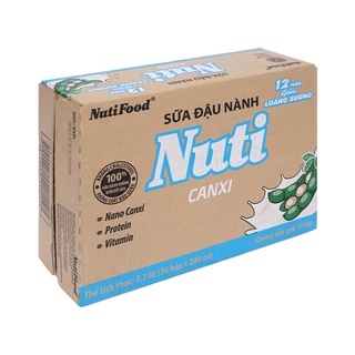 Thùng 36 hộp sữa đậu nành Nuti Canxi 200ml