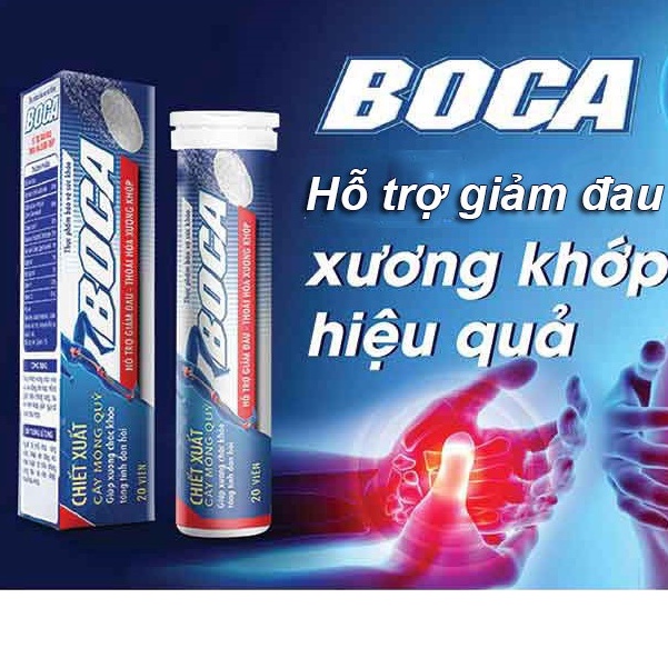 Viên sủi BOCA - Giảm đau nhức xương khớp, thoái hóa khớp, đốt sống cổ 20 viên